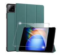 Funda para Xiaomi Pad 6S Pro 2024 12.4 Inches+1 Pack Cristal Vidrio Templado,con Función Soporte,Anti-Arañazos Protectora Case función-Green