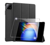 Funda para Xiaomi Pad 6S Pro 2024 12.4 Inches+1 Pack Cristal Vidrio Templado,con Función Soporte,Anti-Arañazos Protectora Case función-Negro