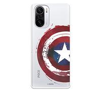 Funda para Xiaomi Poco F3 - Mi 11i Oficial de Marvel Capitán América Escudo Transparente para Proteger tu móvil. Carcasa para Xiaomi de Silicona Flexible con Licencia Oficial de Marvel