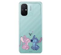 Funda para Xiaomi Redmi 12C Oficial de Disney Angel & Stitch Beso para Proteger tu móvil. Carcasa para Xiaomi de Silicona Transparente Flexible con Licencia Oficial de Lilo & Stitch