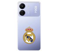 Funda para Xiaomi Redmi 13C - Poco C65 del Real Madrid Escudo Real Madrid tansparente para Proteger tu móvil. Carcasa de Silicona Flexible con Licencia Oficial Real Madrid