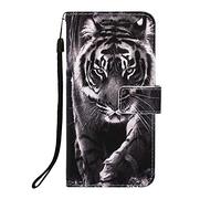 Funda para Xiaomi Redmi 14C, piel sintética, con tapa y función atril para Xiaomi Redmi 14C, con función atril, ranuras para tarjetas, para Xiaomi Redmi 14C Tiger