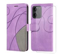 Funda para Xiaomi Redmi 15C/Poco C85 con 1 Piezas Cristal Templado-Púrpura | [Cierre Magnético] [Ranura Tarjeta] [Función Soporte], Premium PU Cuero Funda Cartera Multifunción Libro Carcasa Tapa