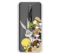 Funda para Xiaomi Redmi 8 Oficial de Looney Tunes Personajes Siluetas Transparente para Proteger tu móvil. Carcasa para Xiaomi de Silicona Flexible con Licencia Oficial de Warner Bros.