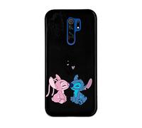 Funda para Xiaomi Redmi 9 Oficial de Lilo & Stitch Beso Silicona Negra para Proteger tu móvil. Elige el Tipo de Carcasa Que más te guste con Licencia Oficial de Disney