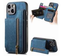 Funda para Xiaomi Redmi 9A, de piel de primera calidad, con cremallera, función atril, con ranuras para tarjetas, compatible con Xiaomi Redmi 9A, color azul