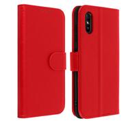 Funda para Xiaomi Redmi 9A Libro Billetera F. Soporte - Rojo