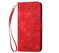 Funda para Xiaomi Redmi A3 4G, funda de piel retro con tapa de mariposa tipo cartera, funda protectora a prueba de golpes con función atril para Xiaomi Redmi A3 4G, color rojo