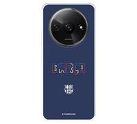 Funda para Xiaomi Redmi A3 del FC Barcelona Escudo líneas tansparente para Proteger tu móvil. Capa de Silicona Flexible con Licencia Oficial FC Barcelona