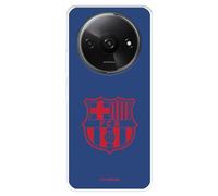 Funda para Xiaomi Redmi A3 del FC Barcelona Escudo Rojo Fondo Azul tansparente para Proteger tu móvil. Capa de Silicona Flexible con Licencia Oficial FC Barcelona
