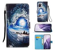 Funda para Xiaomi Redmi Mi 11, Color PU Cuero Case Flip Protectora Cover con Soporte, Ranuras para Tarjetas Cierre Magnético Billetera Tapa Carcasa para Xiaomi Redmi Mi 11, Ola sol