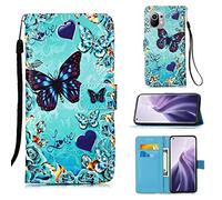 Funda para Xiaomi Redmi Mi 11, Color PU Cuero Case Flip Protectora Cover con Soporte, Ranuras para Tarjetas Cierre Magnético Billetera Tapa Carcasa para Xiaomi Redmi Mi 11, Mariposa