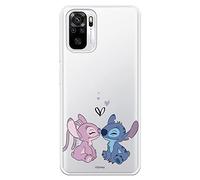 Funda para Xiaomi Redmi Note 10 5G Oficial de Lilo & Stitch Azul Transparente para Proteger tu móvil. Carcasa Silicona Flexible con Licencia Oficial de Lilo & Stitch