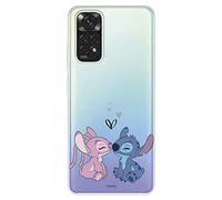 Funda para Xiaomi Redmi Note 11 Pro 5G Oficial de Lilo & Stitch Angel & Stitch Beso Transparente para Proteger tu móvil. Carcasa para Xiaomi de Silicona Flexible con Licencia Oficial de Lilo & Stich
