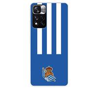 Funda para Xiaomi Redmi Note 11 - Redmi Note 11S 4G del Real Sociedad de Fútbol Rayas Verticales para Proteger tu móvil. Carcasa de Silicona Flexible con Licencia Oficial