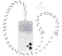 Funda para Xiaomi Redmi Note 12 Pro+ Plus,Cordón Correa Carcasa con Estrellas Purpurina de Silicona TPU Suave Protectora Antideslizante Cover Cuerda para Móvil Case Compatible con Redmi Note 12 Pro+