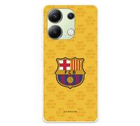 Funda para Xiaomi Redmi Note 13 4G del FC Barcelona Escudo Mes Que un Club Fondo Amarillo tansparente para Proteger tu móvil. Capa de Silicona Flexible con Licencia Oficial