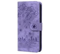Funda para Xiaomi Redmi Note 13 5G, a prueba de golpes, de piel sintética, con tapa tipo cartera, diseño de gato y flor con soporte magnético, gel TPU suave, funda protectora delgada para Xiaomi Redmi
