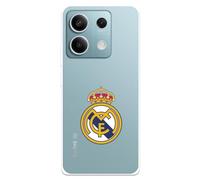 Funda para Xiaomi Redmi Note 13 Pro 5G - Poco X6 del Real Madrid Escudo Real Madrid tansparente Capa de Silicona Flexible con Licencia Oficial Real Madrid