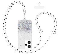 Funda para Xiaomi Redmi Note 13 Pro+ Plus 5G,Cordón Correa Carcasa con Estrellas Purpurina de Silicona TPU Suave Protectora Antideslizante Cover Cuerda para Móvil Case Compatible con Note 13 Pro Plus