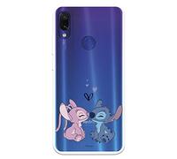 Funda para Xiaomi Redmi Note 7-Note 7 Pro Oficial de Lilo & Stitch - Angel & Stitch Beso para Proteger tu móvil. Carcasa de Silicona Flexible con Licencia Oficial de Disney