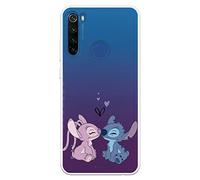 Funda para Xiaomi Redmi Note 8T Oficial de Lilo & Stitch - Angel & Stitch Beso para Proteger tu móvil. Carcasa de Silicona Flexible con Licencia Oficial de Disney