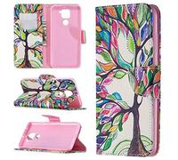 Funda para Xiaomi Redmi Note 9, SATURCASE Beautiful Pattern PU Leather Flip Magnet Wallet Stand Card Slots Funda protectora para Xiaomi Redmi Note 9 (BO-1)