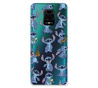 Funda para Xiaomi Redmi Note 9S - 9 Pro Oficial de Lilo & Stitch Stitch Patron Transparente para Proteger tu móvil. Carcasa para Xiaomi de Silicona Flexible con Licencia Oficial de Disney