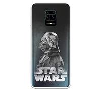 Funda para Xiaomi Redmi Note 9S - Note 9 Pro Oficial de Star Wars Darth Vader Fondo Negro para Proteger tu móvil. Carcasa para Xiaomi de Silicona Flexible con Licencia Oficial de Star Wars.