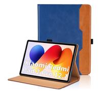 Funda para Xiaomi Redmi Pad 2 Pro 2025 / Redmi Pad Pro 12.1 Pulgadas 2024 / Poco Pad M1 2025 PU Cuero Flip Cover Carcasa con Bolsillo y Soporte para bolígrafo Múltiple Ángulo Soporte Cubierta, Azul