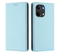 Funda para Xiaomi Redmi Turbo 5 MAX/Poco X8 Pro MAX, Patrón de Lichi Carcasa de PU Cuero Billetera Cubierta con Suporte/Ranura para Tarjeta/Cierre Magnético/Bloqueo RFID, Azul Cielo