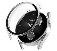 Funda para Xiaomi Watch S2 46mm, Duro PC Case con Vidrio Protectora de Pantalla, Anti-arañazos, Anti-polvo, Cover Carcasa para Xiaomi Watch S2 46mm