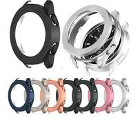 Funda para Xiaomi Watch S3 - Carcasa blanda de TPU con anillo de bisel de PC, accesorios anticaídas y antiarañazos, color plateado y negro, 2 unidades