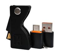 Funda para YubiKey 5 NFC y 5C NFC, Llavero Plástico (Negro con Adaptadores)