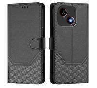 Funda para ZTE Blade A35E Cover, Flip Magnético Tapa Cuero Carcasa Protector con Bloqueo RFID [Ranuras Tarjetas] [Función Soporte] Antigolpes Case para ZTE Blade A35E, Negro