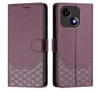 Funda para ZTE Blade A35E Cover, Flip Magnético Tapa Cuero Carcasa Protector con Bloqueo RFID [Ranuras Tarjetas] [Función Soporte] Antigolpes Case para ZTE Blade A35E, Violetas