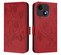 Funda para ZTE Blade A35E Libro Case, Cierre Magnético Función Soporte Bloqueo RFID Proteccion Carcasa para ZTE Blade A35E Funda, Rojo