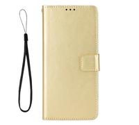 Funda para ZTE Blade A35e Z2466E,PU Cuero página magnética de Vuelta de pie para Ver la película diseño,Diseño de Cartera con Ranuras para Tarjetas,Protección Completa-Gold