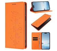 Funda para ZTE Blade A36 con Tapa Bloqueo RFID de Cuero PU Cierre Magnético, Soporte Plegable, Ranura para Tarjeta Cover para ZTE Blade A36 Phone Case, Naranja