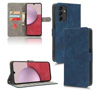 Funda para ZTE Blade A75 4G, absorción de golpes, piel suave de primera calidad, con función atril, tarjetero, ranura para identificación, funda protectora delgada para ZTE Blade A75 4G, color azul