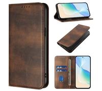 Funda para ZTE Blade A75 Pro 5G, Retro Carcasa de PU Cuero Billetera Cubierta Cover con Suporte/Ranura para Tarjeta/Cierre Magnético/Bloqueo RFID, Brown