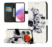 Funda para ZTE Nubia Music 2 Carcasa con Tapa Estuche de Cuero PU Flip Case Móvil Cartera Magnético Cover con Función de Soporte Funda para ZTE Nubia Music 2, Calavera