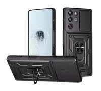 Funda para ZTE Nubia Red Magic 10 Pro con cubierta de cámara deslizante, protector de cámara, magnético híbrido, anillo resistente, funda militar a prueba de golpes para Nubia RedMagic 10 Pro (negro)