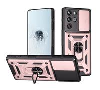 Funda para ZTE Nubia Red Magic 10 Pro con cubierta de cámara deslizante, protector de cámara, magnético híbrido, anillo resistente, funda militar a prueba de golpes para Nubia RedMagic 10 Pro (rosa)
