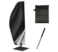 Funda Parasol Jardin Sombrilla Exterior Impermeable,Tejido Oxford 420D anti-UV Impermeable, Funda Parasol Cortavientos para Jardín/Playa (Negro, 265 x 40/70/50 cm)