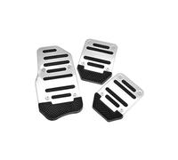 Funda Pedal Coche 3 Uds Cubierta Pedal Coche Acelerador Freno Antideslizante Almohadilla Reposapiés Aleación Aluminio Duradera Para Vehículo Manual Plateado