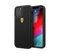 Funda perforada Ferrari FESPEHCP12MBK On Track, Transparente - iPhone 12 Pro