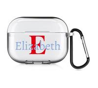 Funda Personalizada con Estilo de Fuente a Doble Cara para Apple AirPods Pro 3.ª generación (2025), Funda Protectora DIY con tu Nombre y Foto, Funda de Regalo Personalizada con Llavero (Transparente)