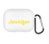 Funda Personalizada con Estilo manuscrito Compatible con Apple Air Pods Pro 2.ª generación (2022), Funda Protectora Personalizada con Nombre y Llavero (Blanca)