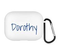 Funda Personalizada con Estilo manuscrito Compatible con Apple Air Pods Pro 3.ª generación (2025), Funda Protectora Personalizada con Nombre y Llavero (Blanca)